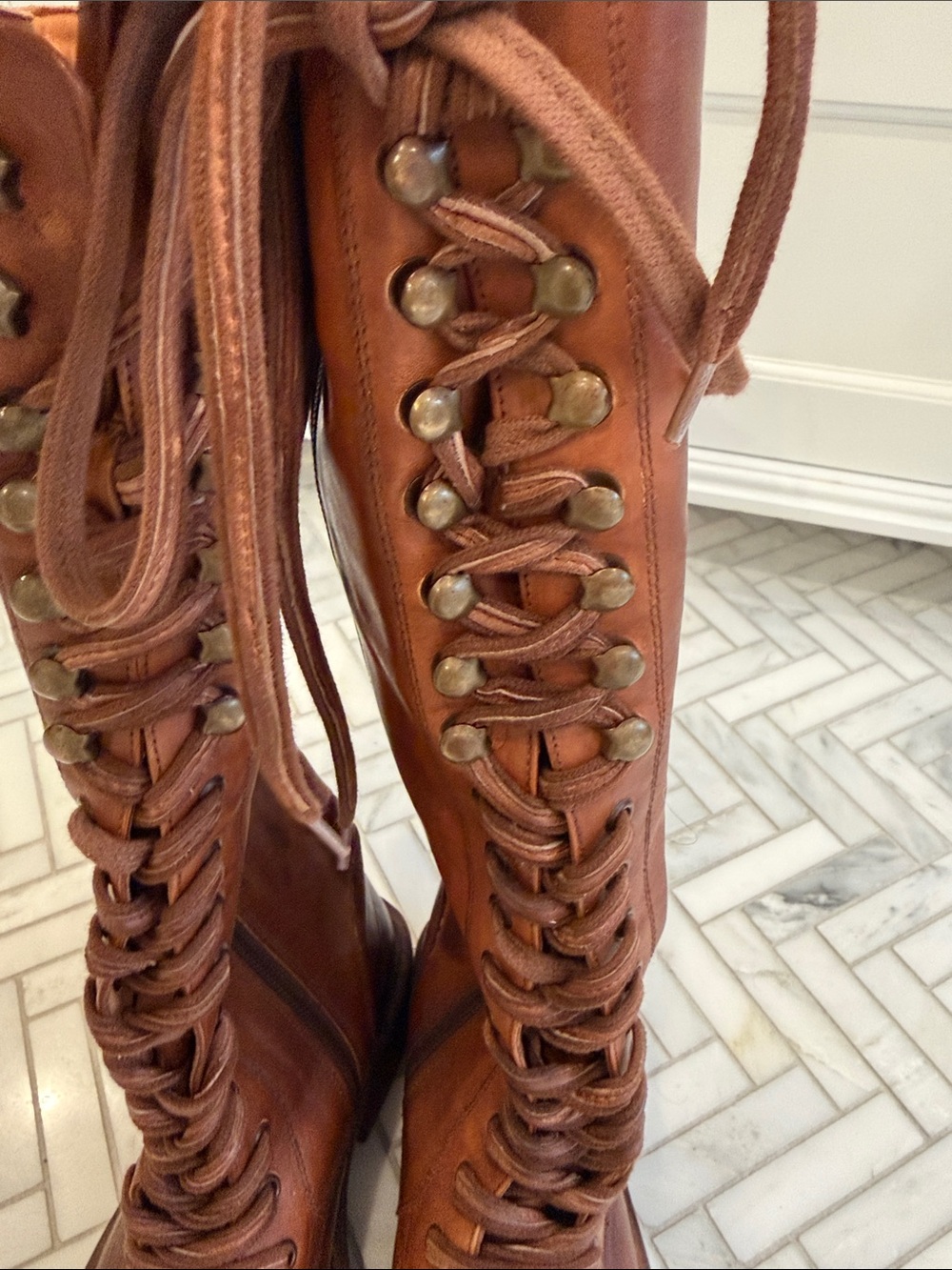 Vintage Foundry Co. Tall Lace-Up Leather Boots – Size 7.5 - Picture 5 of 8